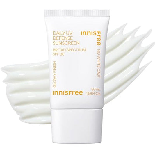 Innisfree Daily UV Defense Sunscreen SPF 50+ PA++++, Korean Face Sunscreen, Invisible Finish, Broad Spectrum, No White Cast, Lightweight, Hydrating, Available in Gift Sets & Jumbo