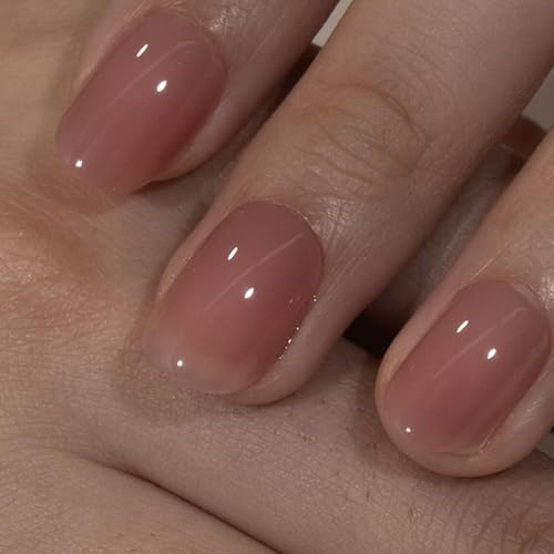 CurvLife Extra Short Oval Press On Nails - Nude Peach Pink | 32PCS