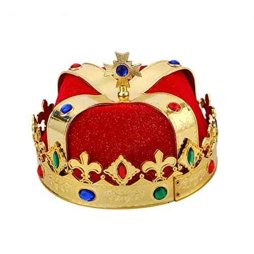 Red Royal Crown Set for Men & Women - Wedding, Prom & Party Accessories