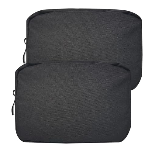 HSYAMY Small Travel Makeup Bag - 2 Pack Waterproof Nylon Pouch Organizer