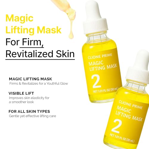 Korean Face Lift Serum Mask with Hyaluronic Acid & Peptides - Anti-Aging Skin Care
