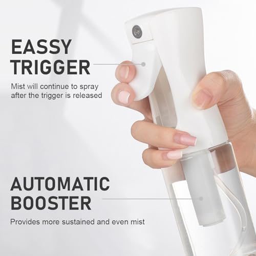 ELEMSY Spray Bottle For Hair (2 Pack 6.8 OZ) Continuous Mister Empty Spray Bottles, Ultra Fine Mist Water Sprayer for Hairstyling, Cleaning, Plants, Pets, Barbers, Salons, Essential Oil Scents
