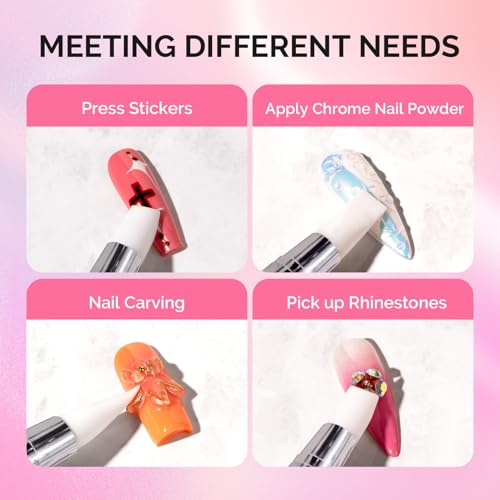 MelodySusie 5-Piece Nail Art Sculpture Pen Set - Dual Tipped Brushes for DIY Nail Design