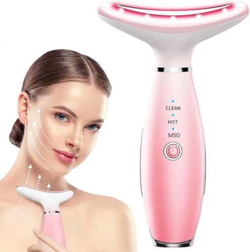 TLINNA 7-Color LED Face Massager with Thermal & Vibration for Wrinkles, Double Chin