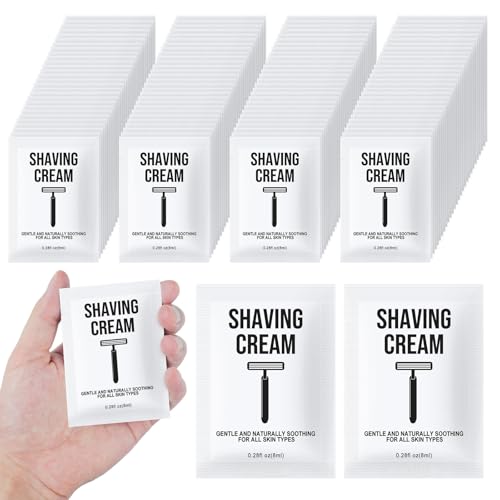 Travel Shaving Cream Packets, 50 Individual Unscented Bulk Portions