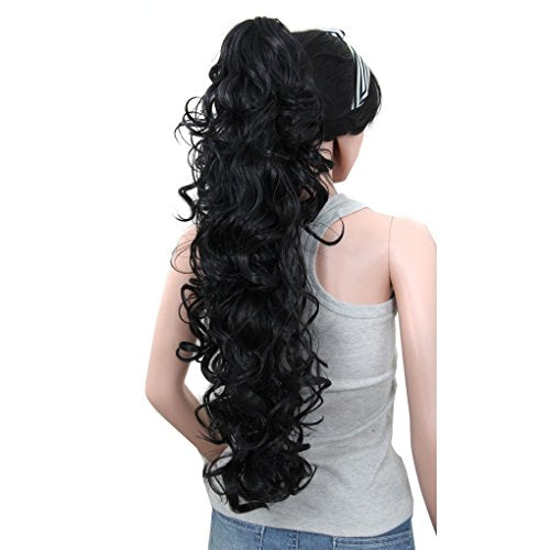 31 Inch Curly Ponytail Hair Extension - Synthetic Claw Clip - 1B#