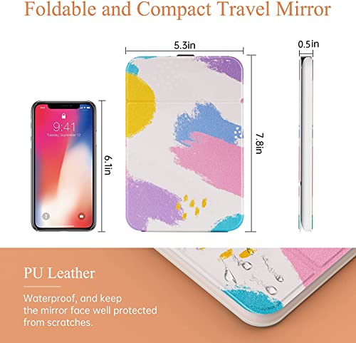 Funtouch Rechargeable Travel Makeup Mirror with Lights & PU Leather Cover