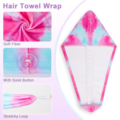 Kids Microfiber Hair Towel Wrap - Quick Dry Turban Set for Girls