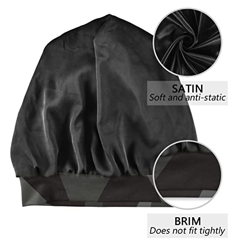 ElliTarr Satin Lined Sleep Cap - Slouchy Beanie for Hair Protection