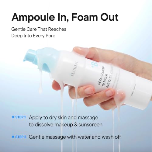 IUNIK Beta-Glucan Barrier Ampoule Cleanser 4.05 fl oz - Hydrating Face Wash