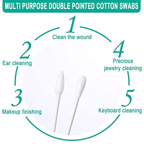 HQSLsund Individually Wrapped Cotton Swabs - 400 Pack White Double-Tipped