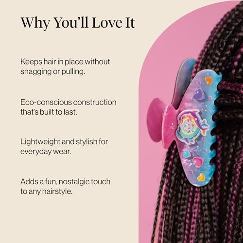 Lisa Frank Glitter Hair Clip - Dancing Dolphins Claw Clip for Women