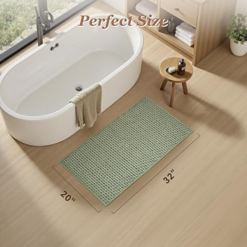 AMOAMI Super Absorbent Non-Slip Bath Mat - 20" x 32" Sage