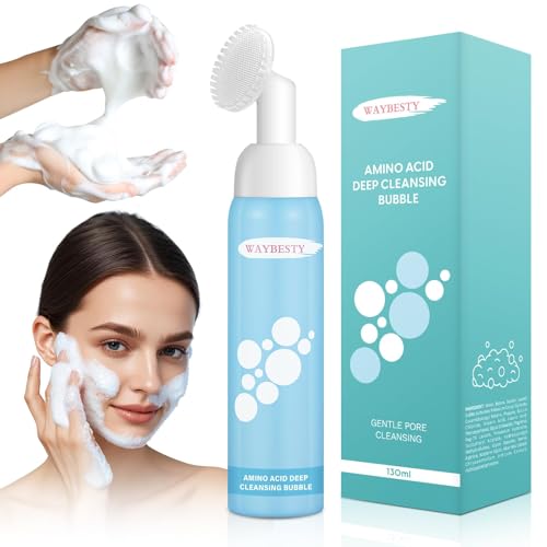 Waybesty Turmeric Foaming Face Wash with Silicone Brush – Gentle, Low pH Cleanser for All Skin Types, 130ml