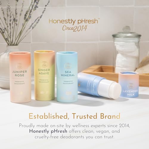 Honestly pHresh Sea Mineral Twist-Up Deodorant for Sensitive Skin - Aluminum-Free, Baking Soda-Free, Prebiotic Formula, All-Natural, 24H Freshness