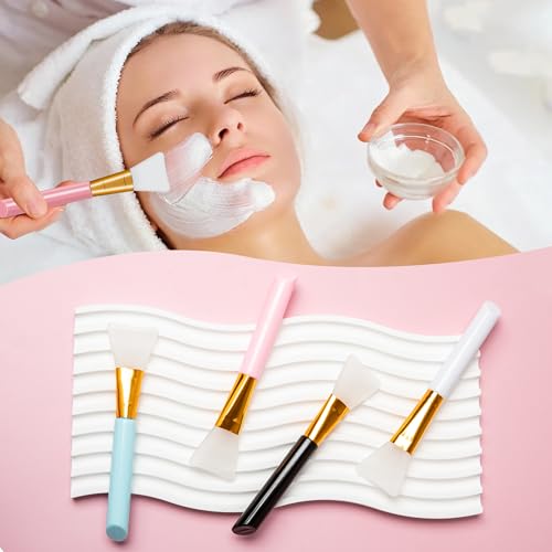 Silicone Face Mask Applicators Set – 4 pcs, Flexible Spatula Tools for Mud, Clay & Moisturizers