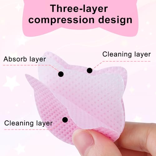MEKK Cat-Shaped Lint-Free Nail Wipes - 400PCS, Super Absorbent