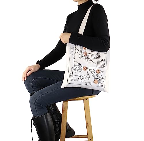 Anatomy of a Skater Tote Bag and Cosmetic Bag Set for Roller Skaters