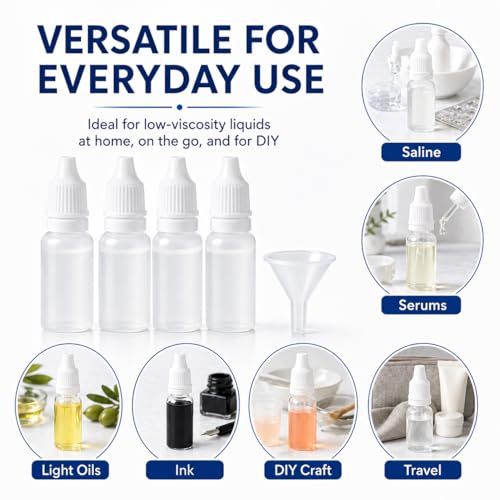 Adkoat 5PCS 15ml Refillable Dropper Bottles with Funnel