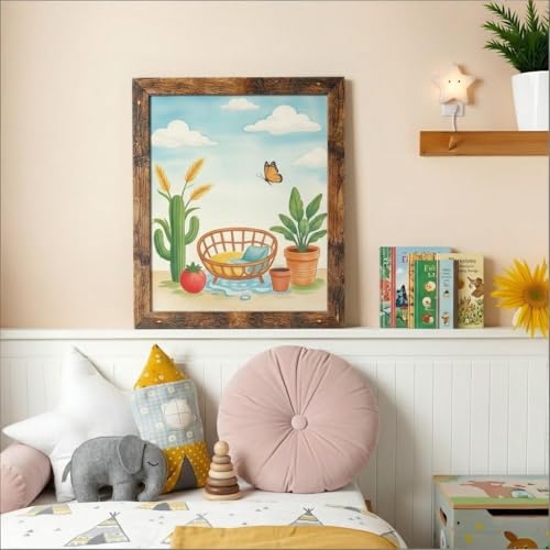 11x17 Brown Picture Frame with Shatterproof Plexiglass