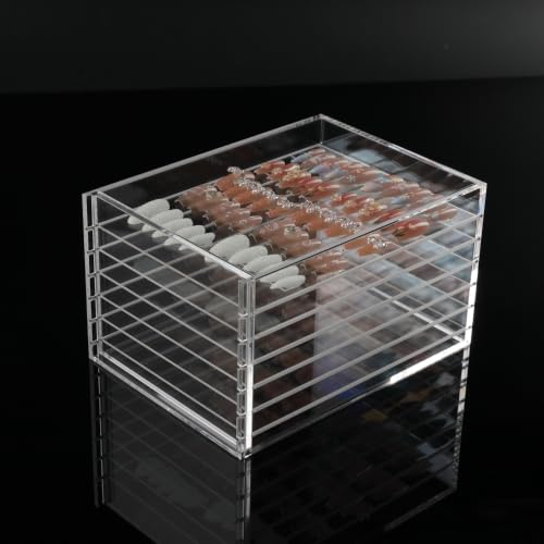 6 Layers Acrylic Nail and Eyelash Storage Organizer Clear Cosmetic Box
