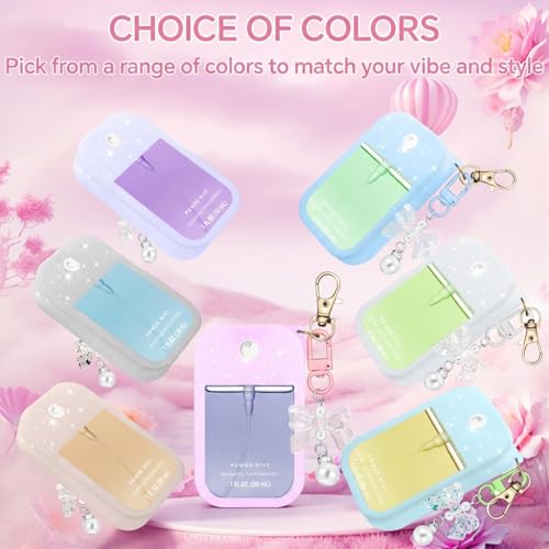 Touchland Hand Sanitizer Silicone Case with Bow Keychain - Pink/Purple/White