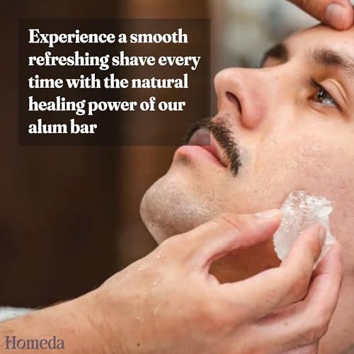 Alum Block for Shaving, Alum Stone for Face, Piedra De Alumbre Natural Bar for Underarm, Fitkari, Fitkiri, Allum Deodorant for Men and Women - with Storage Case (100g x 2 Pieces)