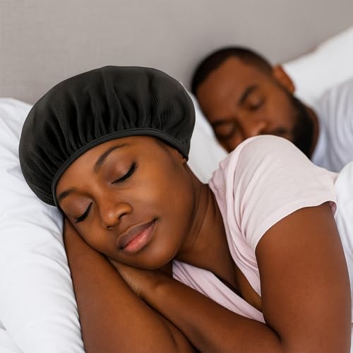 4 Pack Mesh Sleep Bonnets for Women - Soft, Breathable Hair Nets
