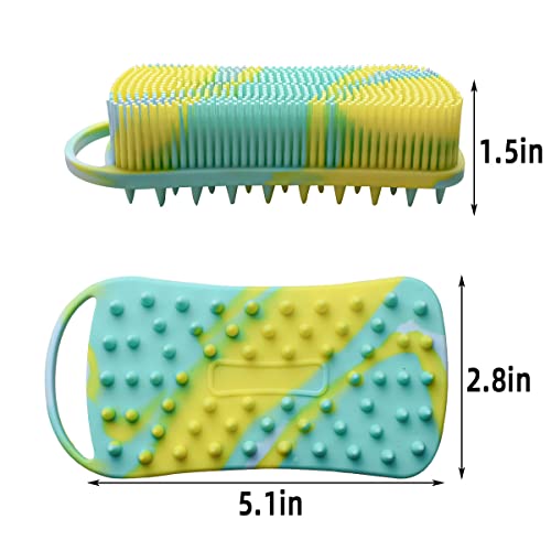 Silicone Body Scrubber & Shampoo Brush 2-in-1 Exfoliating Loofah for Shower