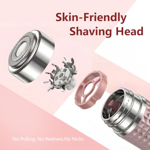 Beclerpur Rose Gold Facial Hair Remover - Painless Portable Shaver