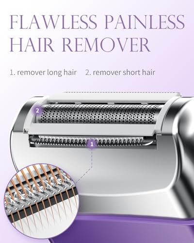 Electric Shaver for Women, IPX7 Waterproof Wet & Dry Rechargeable Razor