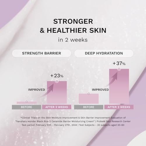HARUHARU Black Rice Ceramide Moisturizing Cream 0.50 fl.oz | Vegan Hydration for All Skin Types