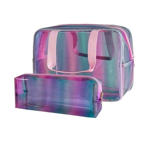 TotePrint Iridescent Waterproof TPU Travel Toiletry Bag Set (2-Piece)