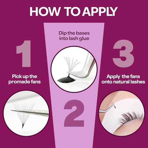 Premade Volume Lash Extensions 10D 0.07 CC 13mm - 500 Fans