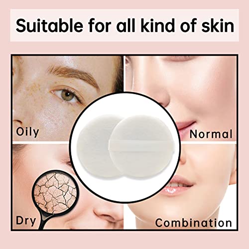 Zvrlampro 4-Pack Cotton Powder Puffs – 3.15 Inch Soft Makeup Sponges for Face & Body