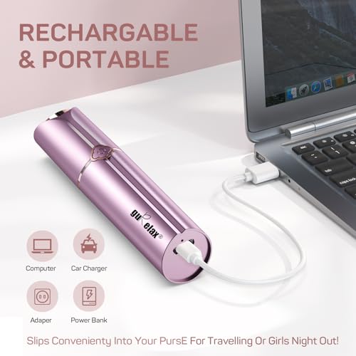 Gurelax Lavender Facial Hair Removal for Women with 2 Replacement Heads - Painless Electric Face Epilator