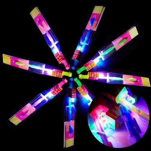 Revanak LED Flying Set - 50 Pcs Slingshot & Glow Helicopters