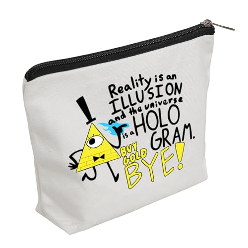 WZJHCL Bill Cipher Makeup Pouch - Cartoon Cosmetic Bag (Bye)