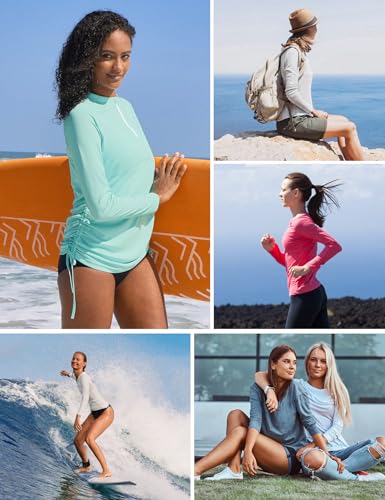 Ewedoos Women's Long Sleeve Rash Guard - UPF 50+ Sun Protection Swim Shirt