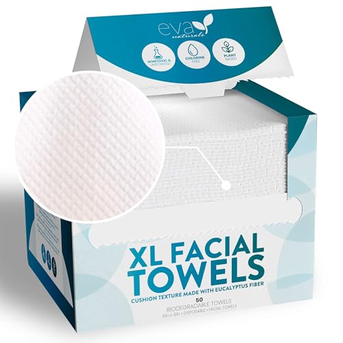 Eva Naturals XL Disposable Face Towels, 50ct - Eco-Friendly Viscose