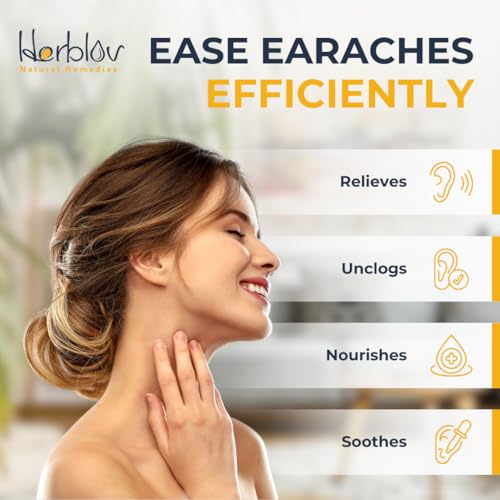 Herblov Organic Ear Oil for Ear Infections & Wax Removal - Safe for Kids & Pets