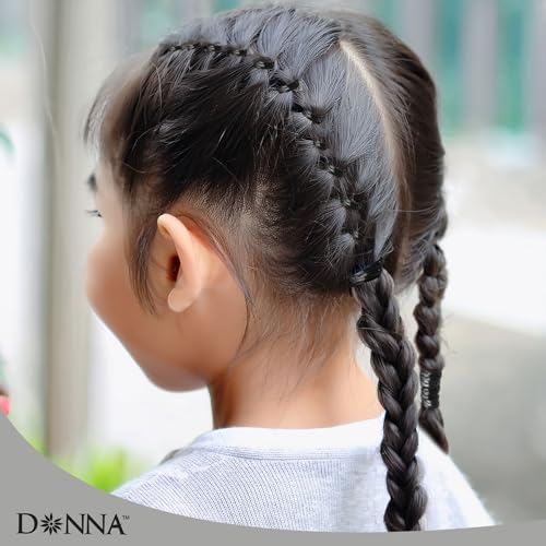 DONNA 300PCS Small Black Rubber Bands - Strong Elastic Hair Ties