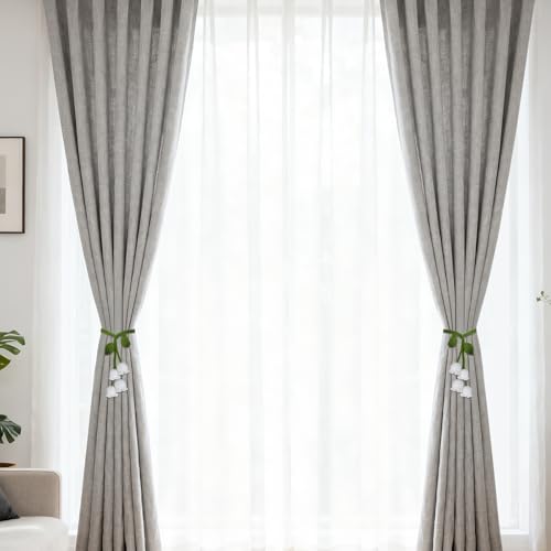 Boho Flower Curtain Tiebacks - 2 Pack No-Drill Holdbacks for Nursery & Bedroom