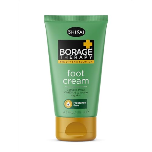 ShiKai Borage Therapy Foot Cream - Fragrance-Free Moisturizer for Dry Heels