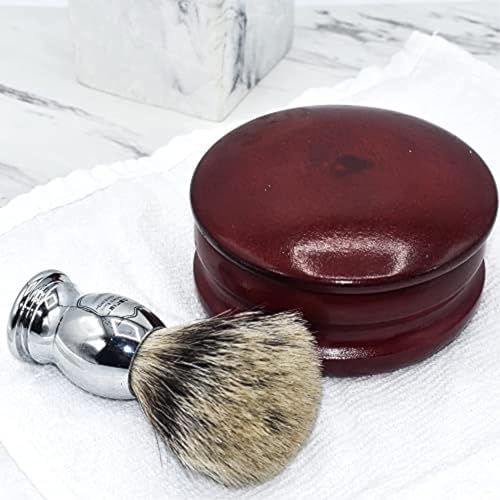 Parker Dark Mango Wood Shaving Soap Bowl with Secure Lid