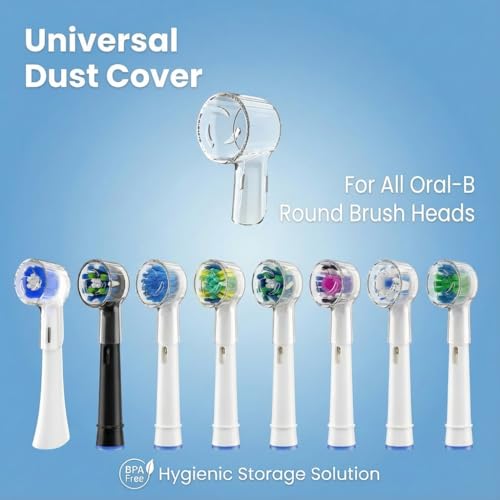 8 Pcs Toothbrush Head Covers Compatible with Oral-B iO & Round Electric Toothbrushes, Breathable Travel Caps, Family Set (Mixed Color)