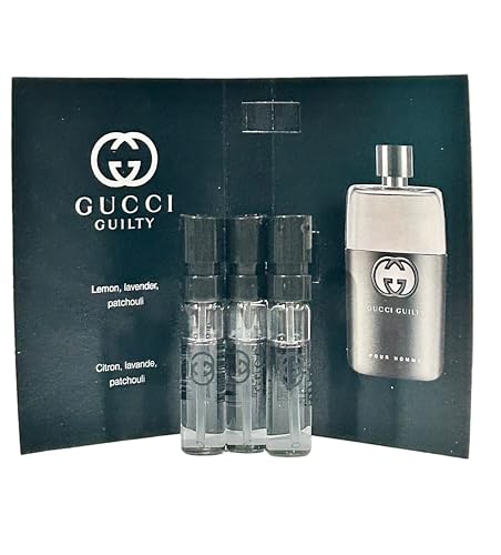 Gucci Guilty Eau De Toilette for Men - 3 Mini Travel Size Vials (1.5 ML each)