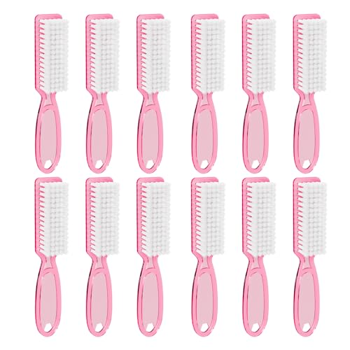 12 Pcs Handle Grip Nail Cleaning Brushes - Manicure & Pedicure