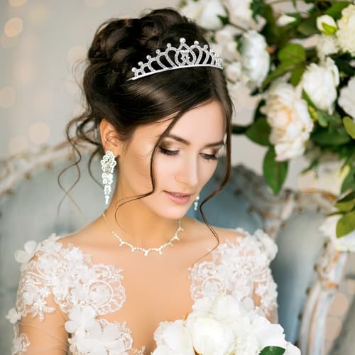 6-Piece Princess Tiara Crown Set for Women and Girls - Rhinestone Hair Accessories