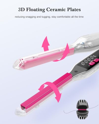MELYDO Blackpink Mini Flat Iron for Short Hair & Bangs - 3/10" Pencil Flat Iron with Adjustable Temp